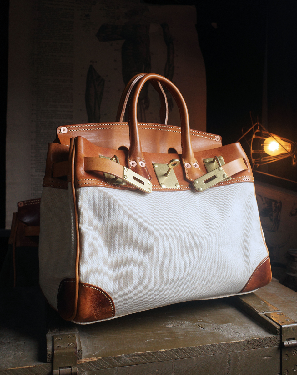 Canvas Leather Shoulder Bag for Daily Use