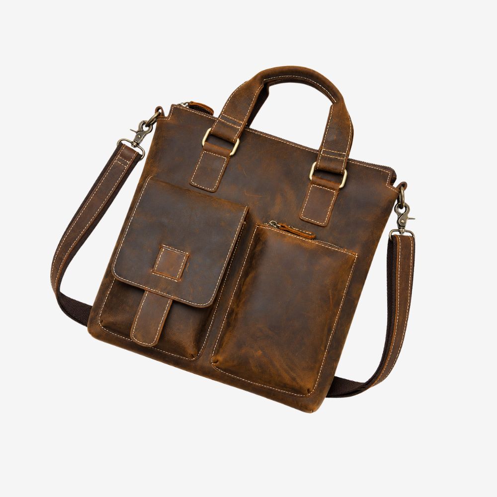 leather laptop briefcase bag