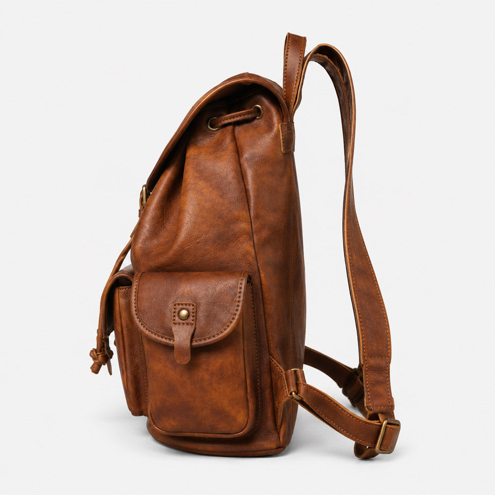 vintage leather backpack