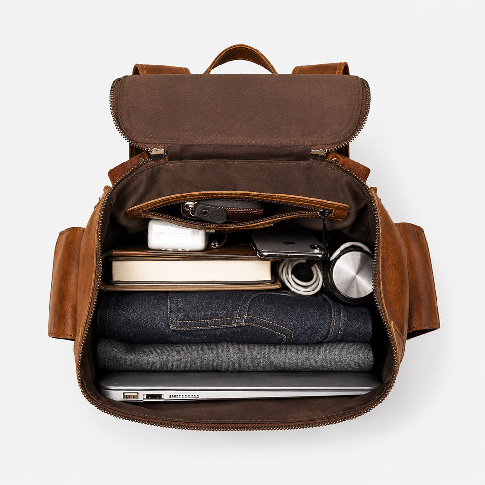 mens leather backpack