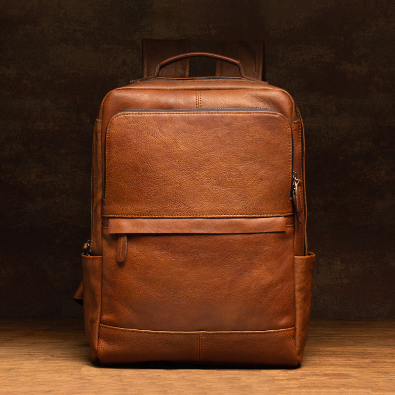 Vegetable-Tanned  Calfskin Commuter Backpack