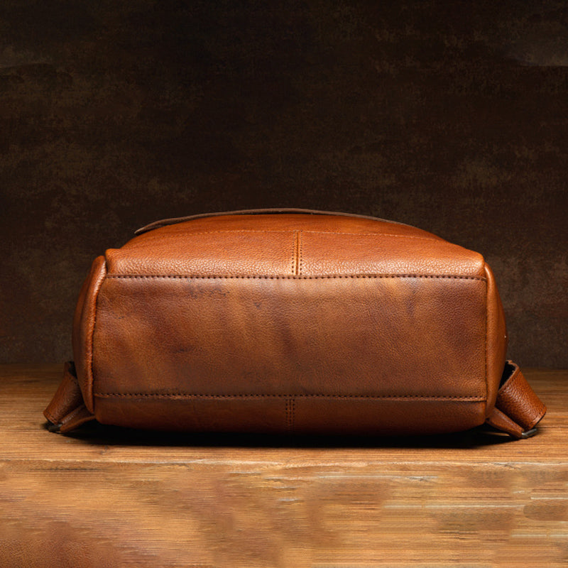 ergonomic design leather backpack