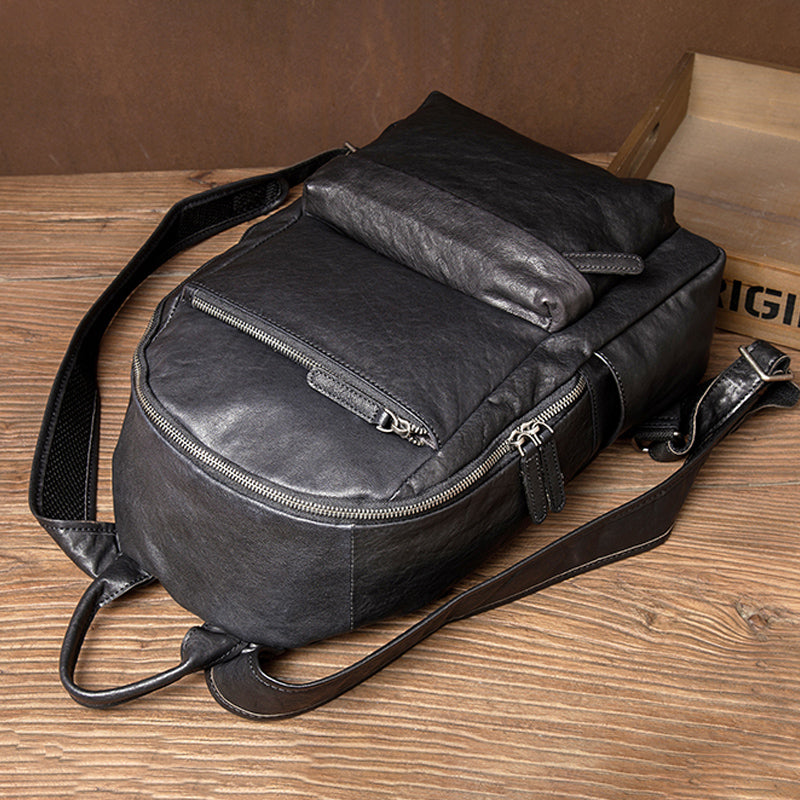mens Commuter Leather Backpack