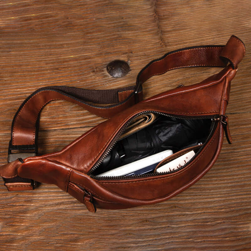 Mens Leather Waist Bag