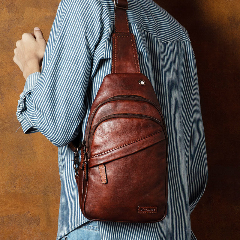 leather backpack men