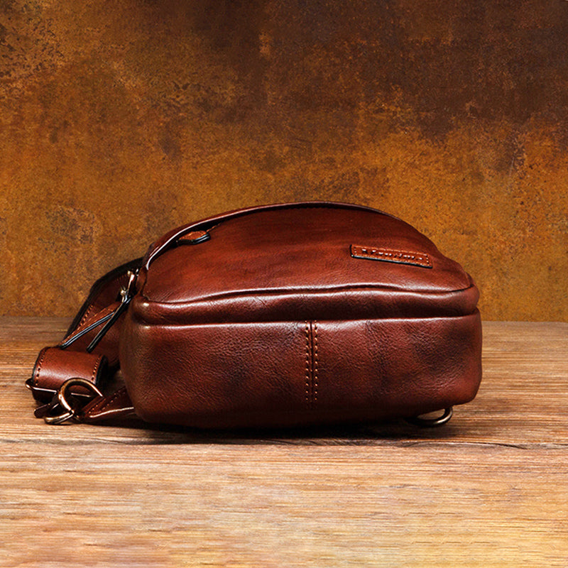 leather brown fanny pack