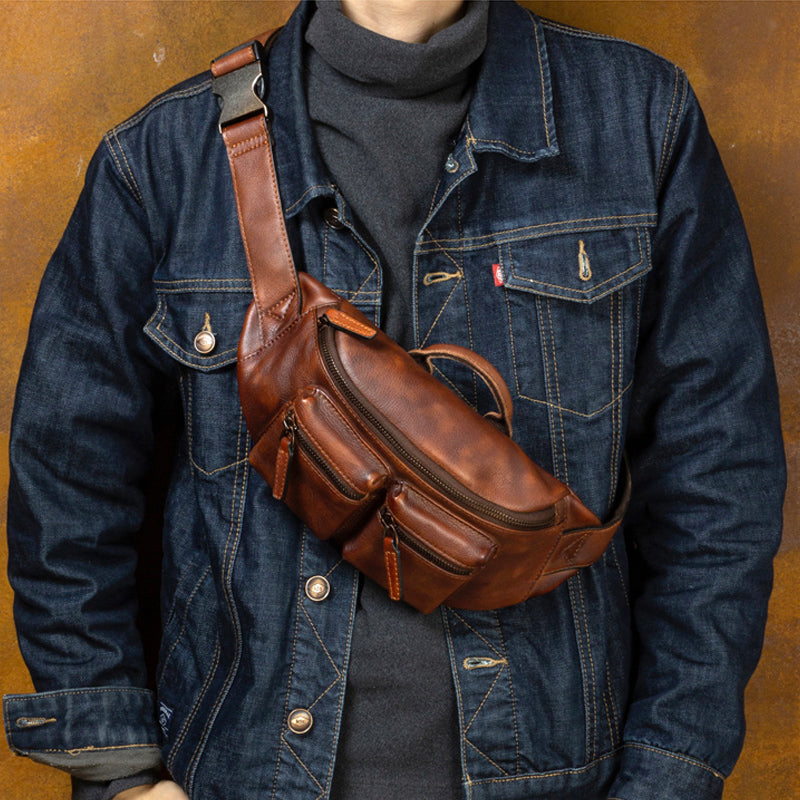 designer leather bum bag