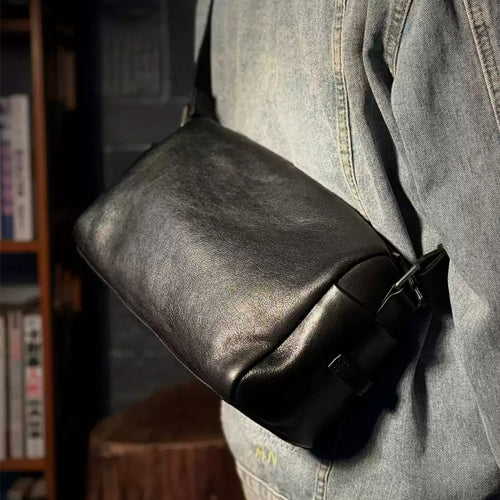 black leather crossbody bag