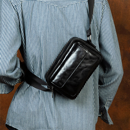 black leather crossbody bag