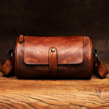 brown leather shoulder bag