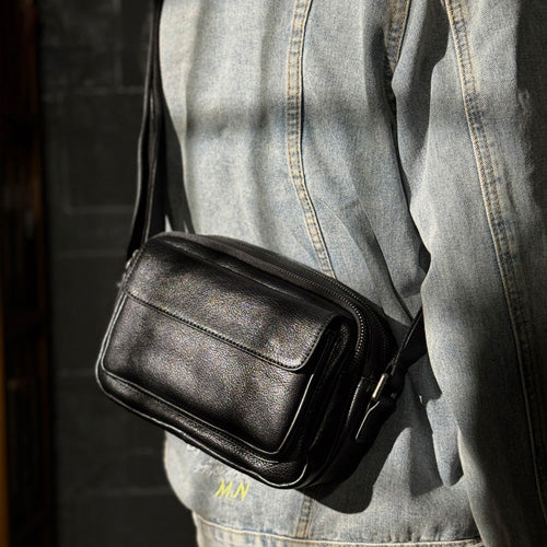 black men's messenger bag