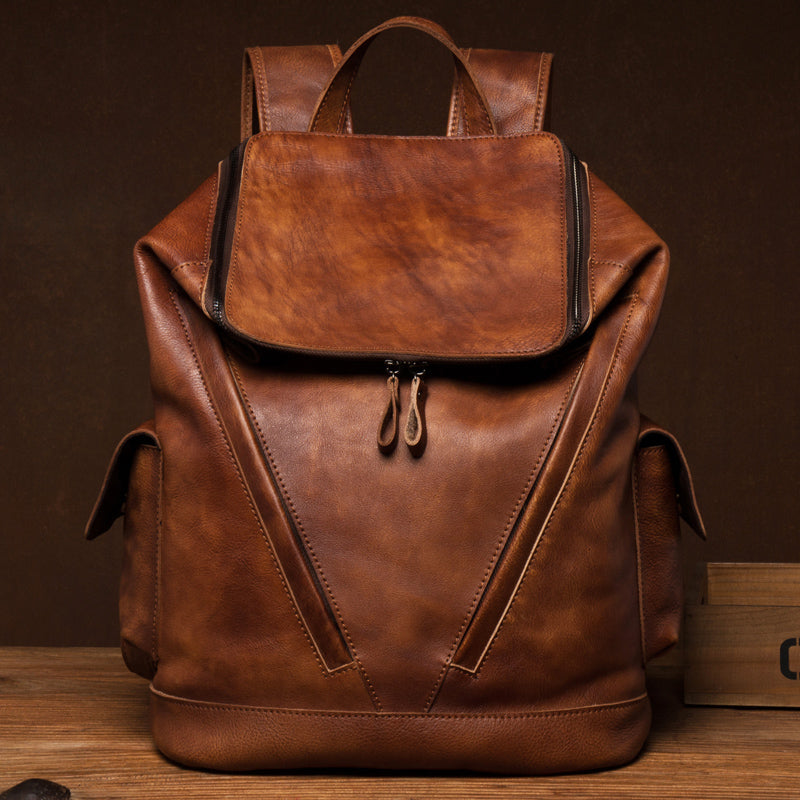 mens leather backpack