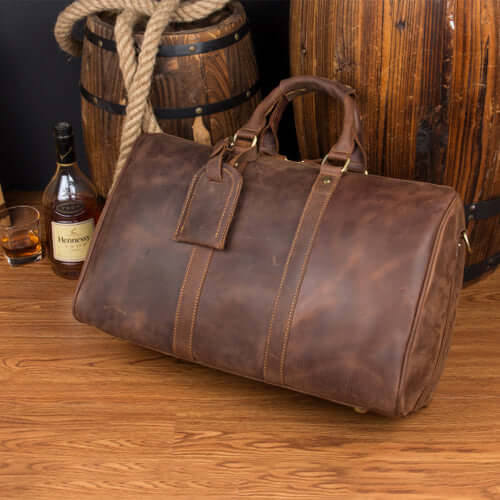 Large Leather Duffel Bag for Men