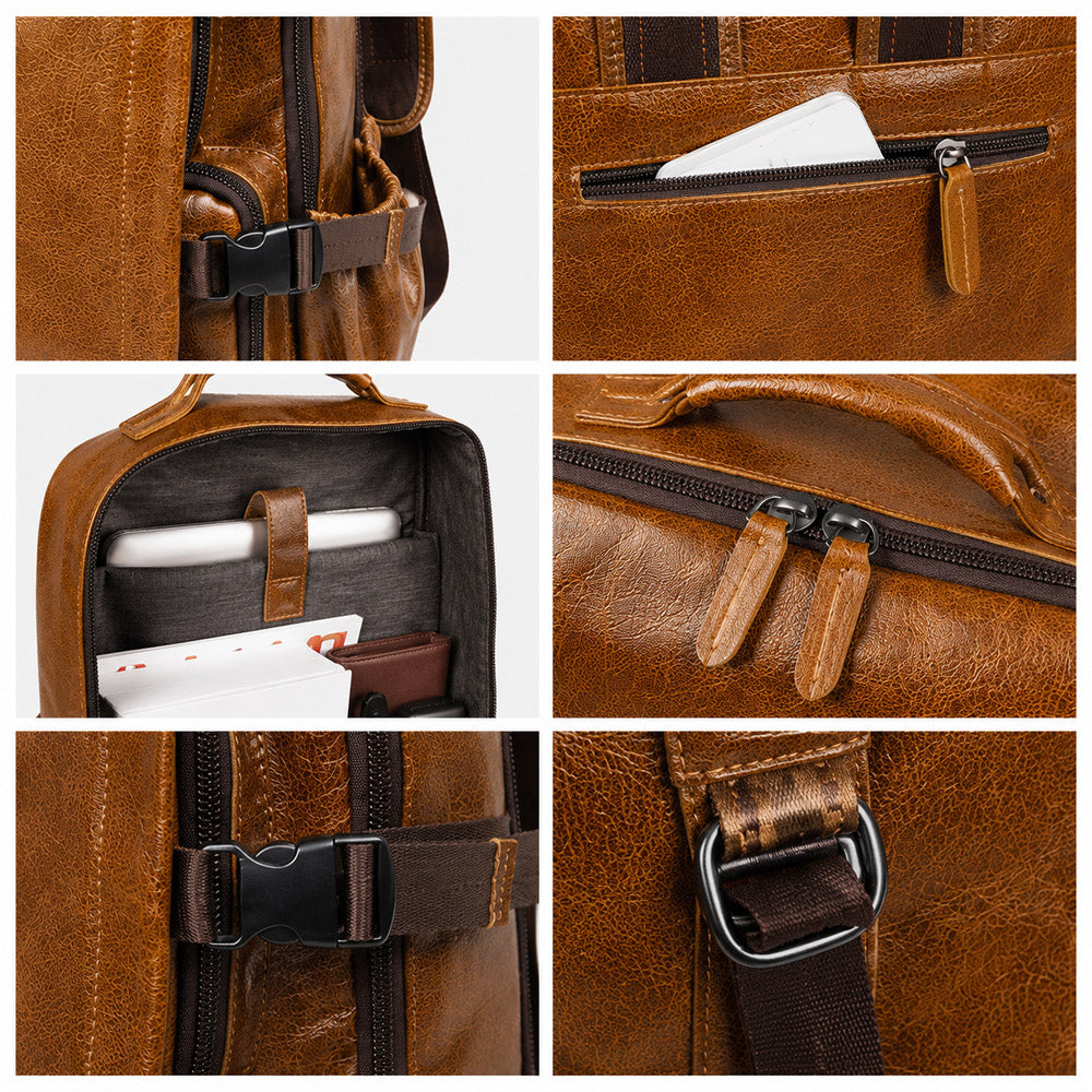 ergonomic design leather backpacks men
